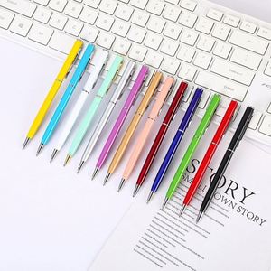 New Arrival Custom Logo Metal Slim <b>Pen</b> Rose <b>Gold</b> and Silver Ball Stylus for Advertising 1.0Mm Writing Width - Product Image 3