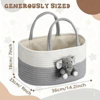 Panier de rangement portable convertible pour couches de bébé, organisateur de couches pour maman, sac fourre-tout en corde de coton, prix de gros