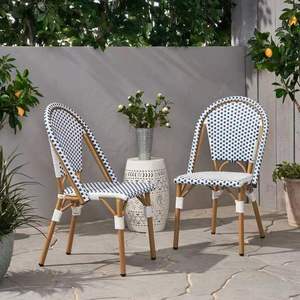 Chaise de salle à manger en rotin de style américain, nouvelle conception, en <span class=keywords><strong>aluminium</strong></span>, pour <span class=keywords><strong>cuisine</strong></span>, restaurant, bar, jardin, dîner en plein air - Product Image 5
