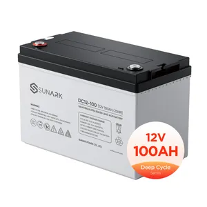 SunArk baterai asam timbal 12V 100Ah C10 baterai pengatur katup AGM produsen profesional untuk Ups