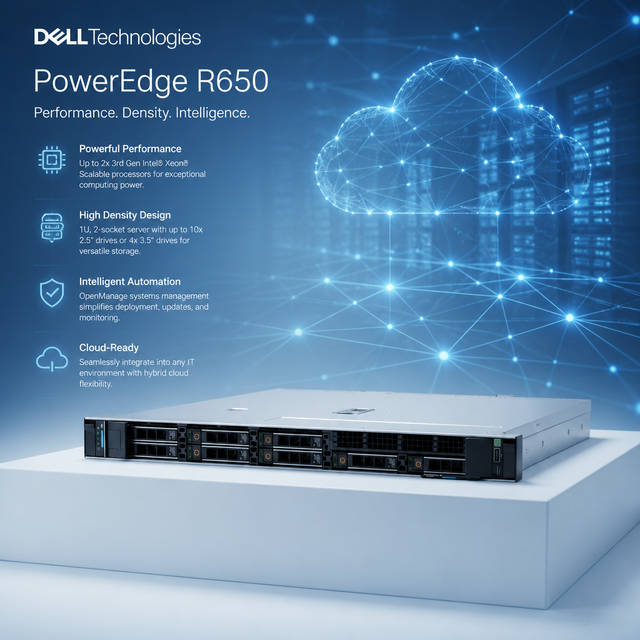 Factory Price for PowerEdge R650 Rack Server 1U Enterprise Server System 2x Intel Xeon Silver 4309Y in Stock