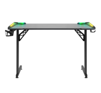 Bureau de jeu robuste à pieds droits, capacité de charge de 80 kg, bureau assis-debout RGB Esports, électrique, personnalisable, OEM, prix abordable
