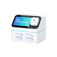 Estación de Carga Portátil de 4 Ranuras para Dispositivos Móviles, con Pantalla LCD Publicitaria, Terminal POS, Material ABS Ignífugo, para Laptop