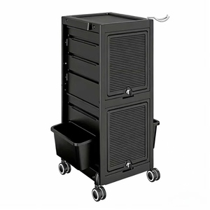 Armoire de rangement pour salon de coiffure, Meuble de rangement pour outils de coupe avec porte, Armoire à outils mobile, Chariot de salon de coiffure, Chariot pour outils de coloration à chaud - Product Image 2