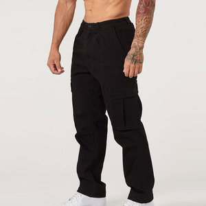 Pantalon cargo pour homme RNSHANGER, décontracté, grandes poches, couleur unie, sport, course à pied, pantalon long multi-poches, pantalon <span class=keywords><strong>de</strong></span> travail pour homme - Product Image 2
