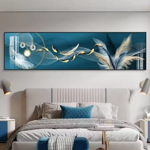 Peinture décorative moderne et minimaliste pour chambre à coucher, style abstrait, murale de chevet, peinture murale de fond pour chambre principale - Product Image 6