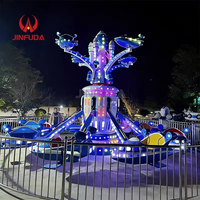 Simulateur de vol attrayant sur le thème de l'espace avec éclairage LED complet, manège de parc d'attractions à vendre