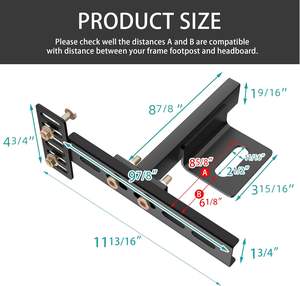 Supports de tête de lit réglables pour cadre de lit en métal, <span class=keywords><strong>kit</strong></span> d'<span class=keywords><strong>extension</strong></span> de pied de lit - Product Image 5