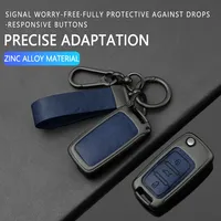 Étui de protection en cuir pour clé de voiture en alliage pour VW Volkswagen Polo Tiguan Passat B5 B6 B7 Golf 4 5 6 MK6 Jetta Lavida Accessoires