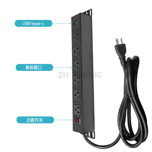 Ons Draagbare Tafelblad Stekkerdoos 5V/2a 15V/2a Verlengcontactdoos 6 Stopcontacten 1 Usb 1 Type C Poort Overbelasting Schakelaar 125V Nominaal 2a - Product Image 5