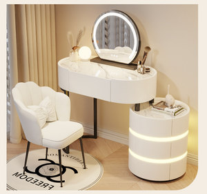 Popular Tocador Estilo Princesa Crema, Lujo Ligero Nórdico, Moderno Minimalista para Dormitorio, con Tapa <span class=keywords><strong>de</strong></span> Roca, para Maquillaje en Espacios Pequeños - Product Image 2