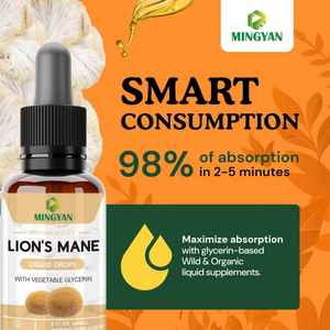 Großhandel Bio Löwen mähne Pilz Flüssigkeits tropfen Gehirn & Gedächtnis Unterstützung Immun Boost Antioxidans Kräuter mischung Ergänzung - Product Image 2