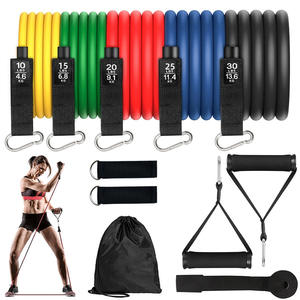 Bandas de resistencia Puti, juego de 5 niveles con asas y barra, equipo de fitness para todo el cuerpo para hombres y mujeres, material TPE - Product Image 5