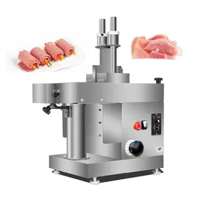 Mesin pengiris daging sapi bacon Mini, desktop manual frozen Stainless Steel mesin pemotong daging