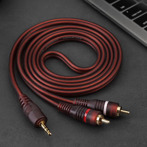 Cable de audio de 3.5 mm a doble RCA, chapado en oro, blindado, macho a macho, cable AV para audio y video - Product Image 1
