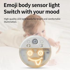 Lampes murales rondes à intensité variable avec visage souriant, expression changeable, détecteur de mouvement, sans fil, pour couloir, escalier - Product Image 4