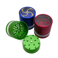 Broyeur à herbes en aluminium de qualité aéronautique 63 mm, 4 couches, finition anodisée, broyeur à tabac et épices, accessoires de fumage robustes