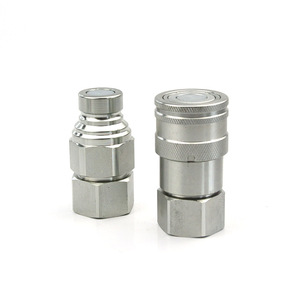ข้อต่อไฮดรอลิกแบบเร็ว Jingao ISO16028 ชนิดแบน สำหรับงานแรงดันสูง พร้อมเกลียวเชื่อมต่อ สำหรับหัวเจาะรถขุด ผลิตจากเหล็กกล้าคาร์บอน ชุบสังกะสี - Product Image 1