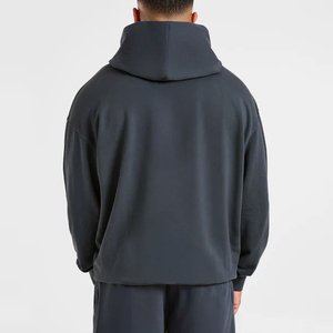 Sweat à capuche unisexe de haute qualité en molleton français délavé, coupe oversize, avec logo personnalisé, design épaules tombantes et poche - Product Image 4