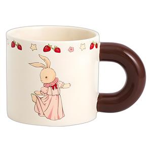 Vintage <b>Ceramic</b> <b>Mug</b> With Rabbit Cartoon Design Single Cup For Coffee Or Breakfast Office Use Cute Gift Present 2024 - Product Image 3
