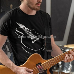 Mes Summer Men Wholesale Best Quality Vintage Custom <strong>Guitar</strong> Knitted 100% Cotton Anti-Wrinkle <strong>Tshirt</strong> for Men - Product Image 5