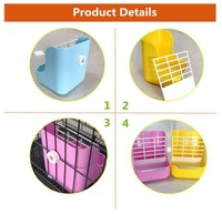 Panier en plastique 2 en 1 pour Hamster, lapin, herbe, suspendu, mangeoire, cochon d'inde, support à foins, bol pour Hamster, lapin, vente en gros