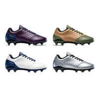 Chaussures de football pour hommes en cuir synthétique, crampons longs, profil bas, pour terrain extérieur, personnalisables, unisexe, vente en gros, chaussures de sport