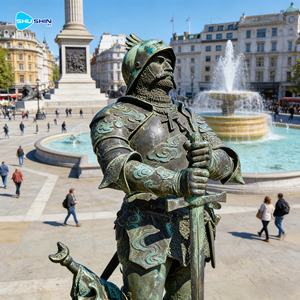 Grande statue de <span class=keywords><strong>chevalier</strong></span> médiéval en bronze sur cheval, sculpture en métal coulée à la main, pour la décoration de jardin, de parc ou d'extérieur - Product Image 4