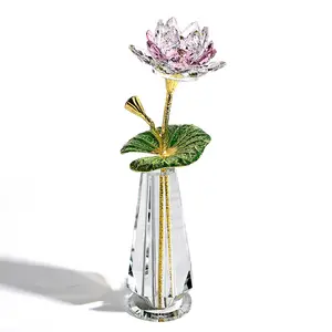 Honor Of Crysal Cristal de gama alta Exquisitas y románticas Decoraciones para el hogar Artesanías de cristal rosa