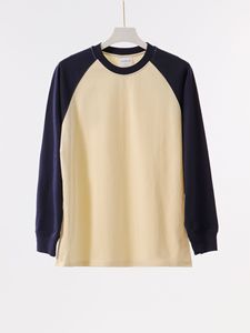 <span class=keywords><strong>T</strong></span>-Shirt a Maniche Lunghe da Uomo in 100% Cotone 250GSM, Collo Rotondo, Polsini a Costine, Design Color Block, Logo Personalizzato per Vendita all'Ingrosso - Product Image 6