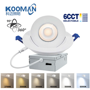 North <span class=keywords><strong>Amarica</strong></span> 4 pulgadas 5CCT cardán Led luces empotradas 360 ° + 90 ° ajustable direccional Retrofit Eyeball Can luces con Jbox - Product Image 6