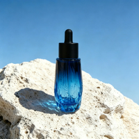 Flacon compte-gouttes en verre de luxe 30 ml (1 oz) pour sérum capillaire aux huiles essentielles, emballage cosmétique pour soins de la peau