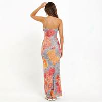 Robe longue en maille respirante à imprimé floral et léopard pour femme, ODM été
