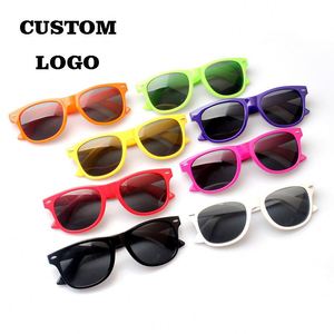 2022 Custom Name Sunglasses Logo Classic Rainbow Color Plastic Portable Party Supplies Promotional Gift Personalized Chain