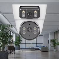 V380 4MP Dome Indoor Security Camera Dual Lens 360 Degree Dual View with Night Vision CMOS Sensor & Cloud Data Storage