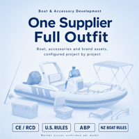 Bateau semi-rigide (RIB) personnalisé avec console de direction, en PVC/HYPALON, fond en V profond pour eaux océaniques - Emballage OEM pour le secteur maritime