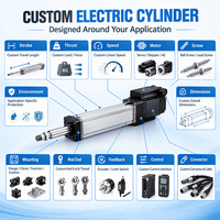 Silinder Servo Nonstandar Industri 6000n Aktuator Linear Elektrik dengan Motor dan Gear Paduan Aluminium Kalibrasi Terpandu