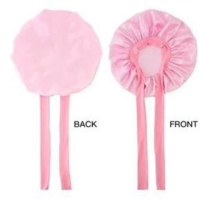 Gorro de satén para mujer, gorro de ducha ajustable con banda para atar, gorros para el cuidado del cabello y la belleza - Product Image 5