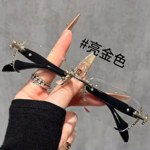 Lunettes de lecture sans monture en acier inoxydable, unisexes, protection contre la lumière bleue, lentilles PC haute définition, prêtes à l'emploi pour les personnes d'âge moyen et - Product Image 2
