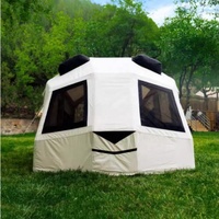 Tente de camping de luxe 4 saisons, résistante aux UV, imperméable, gonflable, double couche, deux chambres, salon, utilisation en plage, portable