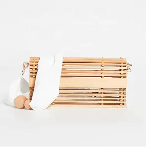 Bamboo Bags For Women 2024 Handbags Hollow Out Summer Beach Bags Handmade Ladies Luxury Brands Designer Half Moon Tote Bag