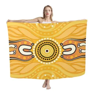 Modelli artistici aborigeni tradizionali australiani personalizzati stampa Sarong a richiesta Design a sublimazione Sarong hawaiana Lavalava Sarong