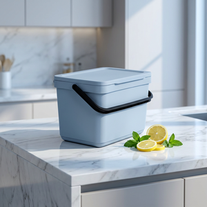 Poubelle à compost de cuisine TATAY 6L |   Support de compostage intelligent pour cuisine avec couvercle |   Conception fonctionnelle compacte |   Matériaux 100% recyclés | - Product Image 4