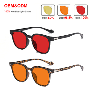 แว่นตาป้องกันแสงสีฟ้าแบบเต็มกรอบ Unisex รุ่น TR90 สำหรับผู้ชาย แฟชั่น OEM ป้องกันแสงสีฟ้า 100% ขายส่งระดับไฮเอนด์ - Product Image 2