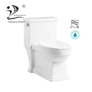 OEM ODM Sanitary Ware UPC certification dual flush WC water saving white modern ceramic bathroom siphonic one piece toilet