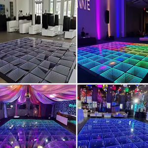 Precio de fábrica al por mayor, pista de baile LED 3D magnética inalámbrica con control DMX512 a todo color para decoración de escenarios de eventos - Product Image 1