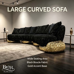 Divano Sezionale Moderno Curvo in Velluto su Misura con Spugna ad Alta Densità e Gambe in Ottone per Soggiorno - Arredamento di Lusso per la <span class=keywords><strong>Casa</strong></span> - Product Image 5
