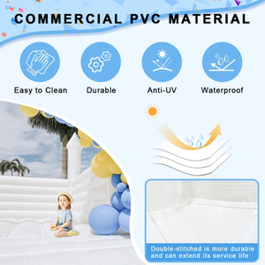 Phổ biến commerciaal PVC trẻ em Máy nghe nhạc trắng nhảy lâu đài <span class=keywords><strong>Inflatable</strong></span> <span class=keywords><strong>Bouncer</strong></span> trượt nhà bị trả lại bouncy lâu đài để bán - Product Image 4