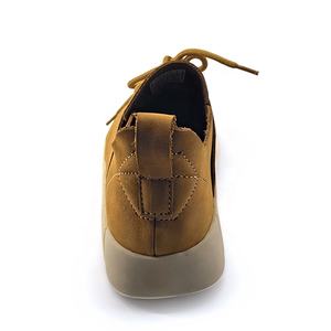 Chaussures <span class=keywords><strong>bateau</strong></span> montantes pour hommes en cuir véritable jaune, <span class=keywords><strong>tendance</strong></span>, décontractées, à lacets, faciles à enfiler, antidérapantes, style pieds nus, pour le printemps, vente en gros - Product Image 4