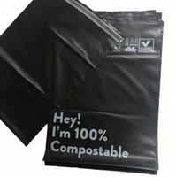 Kustom 25.5*37Cm Hitam Matte Pakaian Pos Plastik Poli Mailer Ramah Lingkungan Tas Surat
